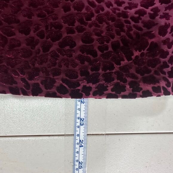 Talbots Velvet Burnout Bell Sleeve Top Women S Petite Burgundy Leopard Print - Picture 9 of 9